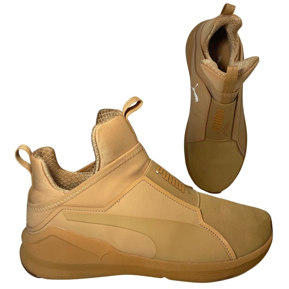 Puma Fierce Core Sneakers Womens 9 Tan Nubuck Athletic Shoe Gym Training Workout